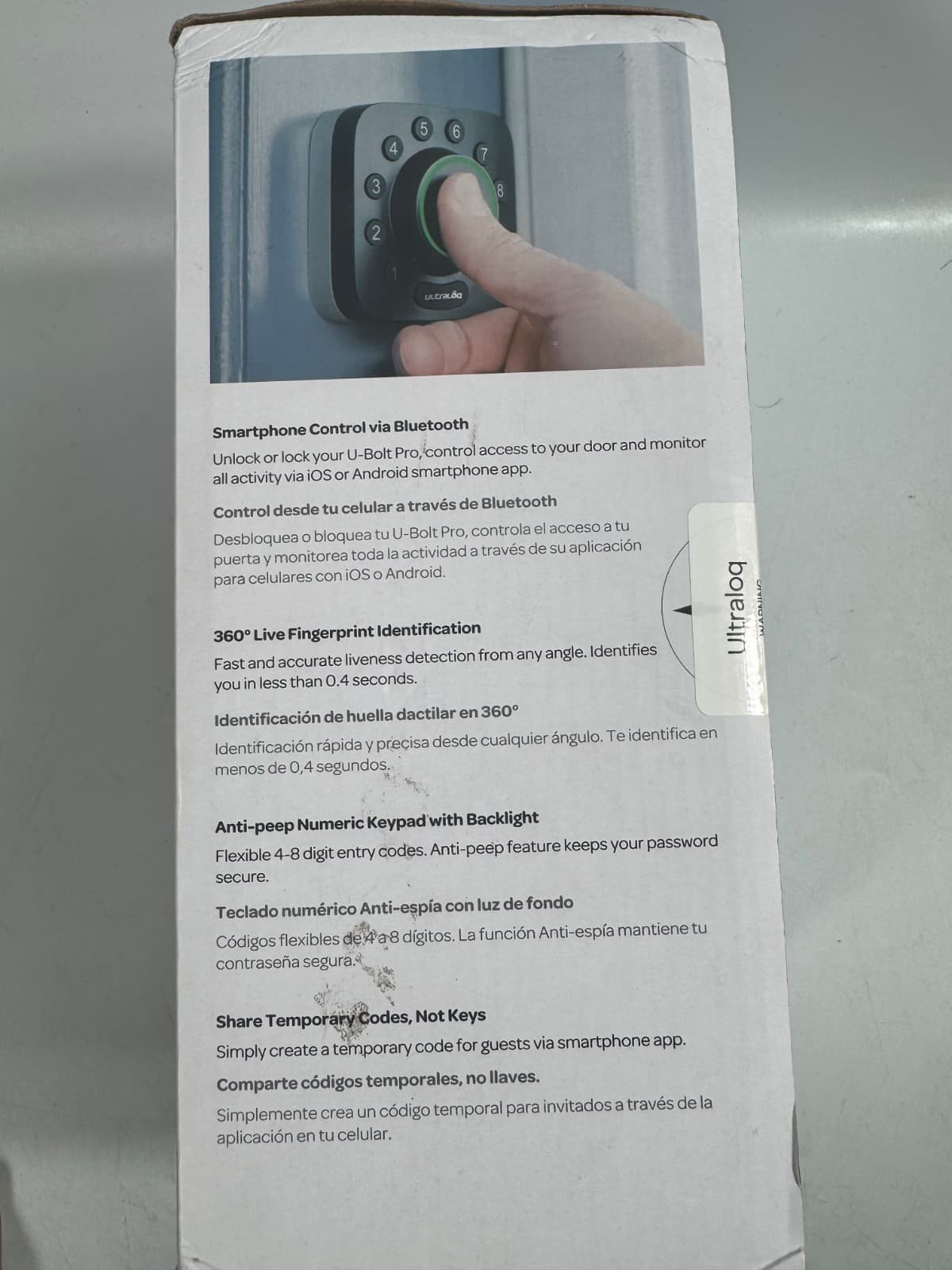 ULTRALOQ Smart Door Lock,Fingerprint Deadbolt,U-Bolt Pro 3