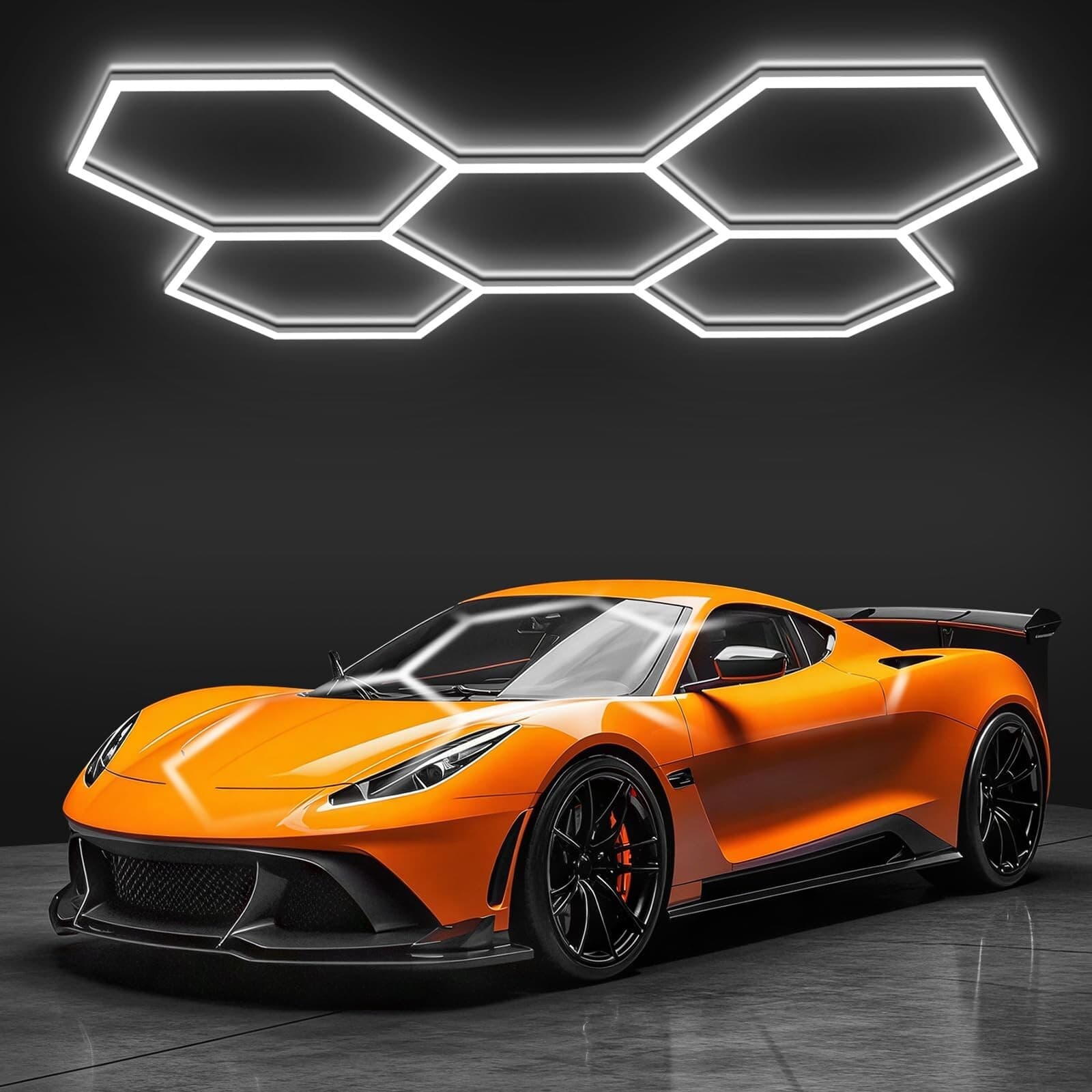 LED Honeycomb Light Hexagon Garage Lights High Brightness 5-Hex Light for Garage 3