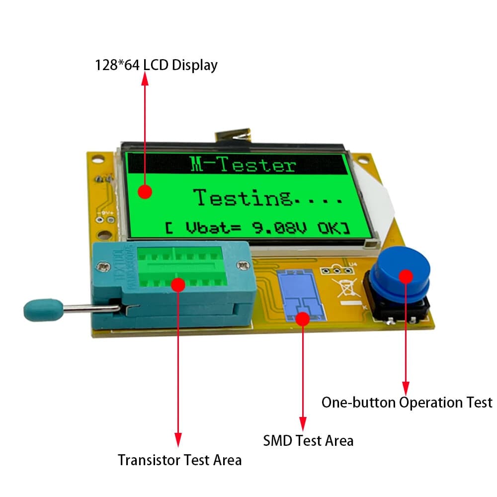 Digital LCD Component Tester Transistor Diode Capacitor Resistor Inductor Meter 2