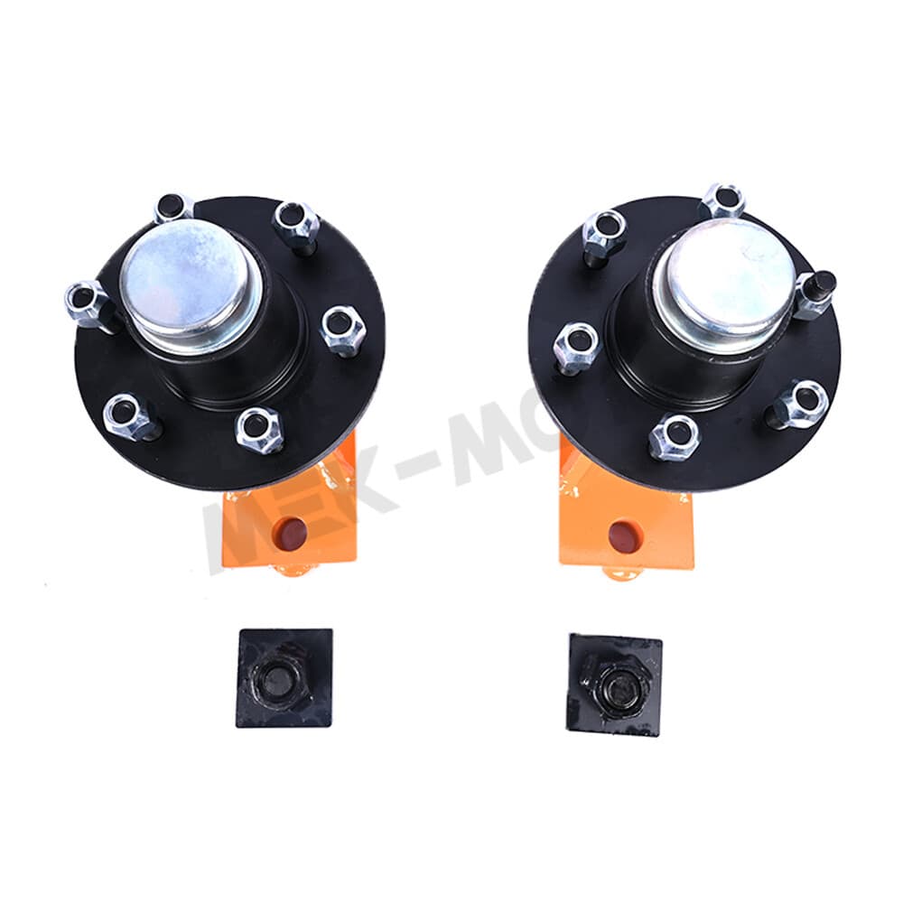 Pair 6x 5.5 Lug 8000lb Superior Shipping Container Wheels, Bolt-on Spindle Kit 5