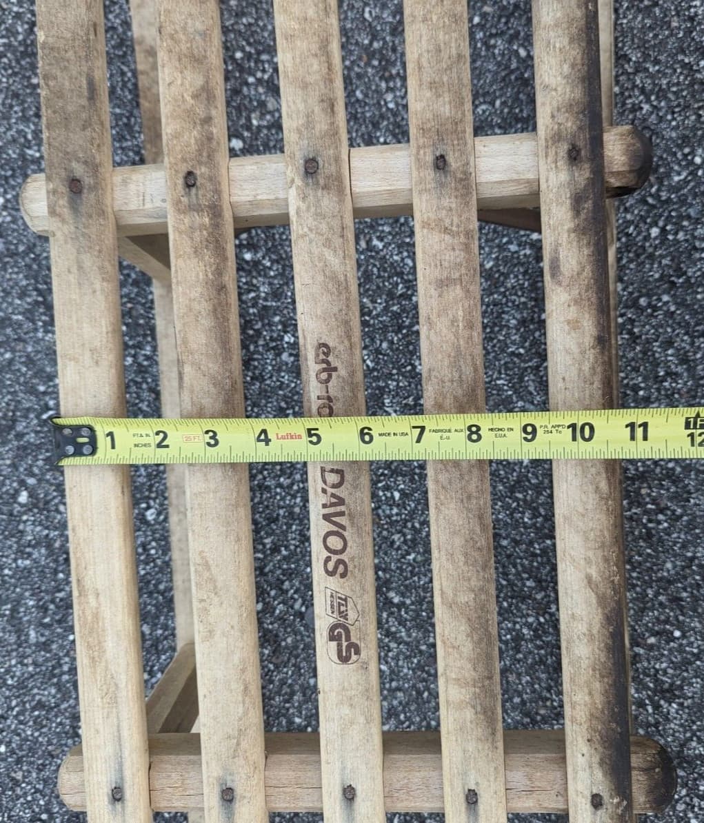 Vintage Erb Rodel Davos Wood Sled Iron Runners 42 X 13 X 10 In 2