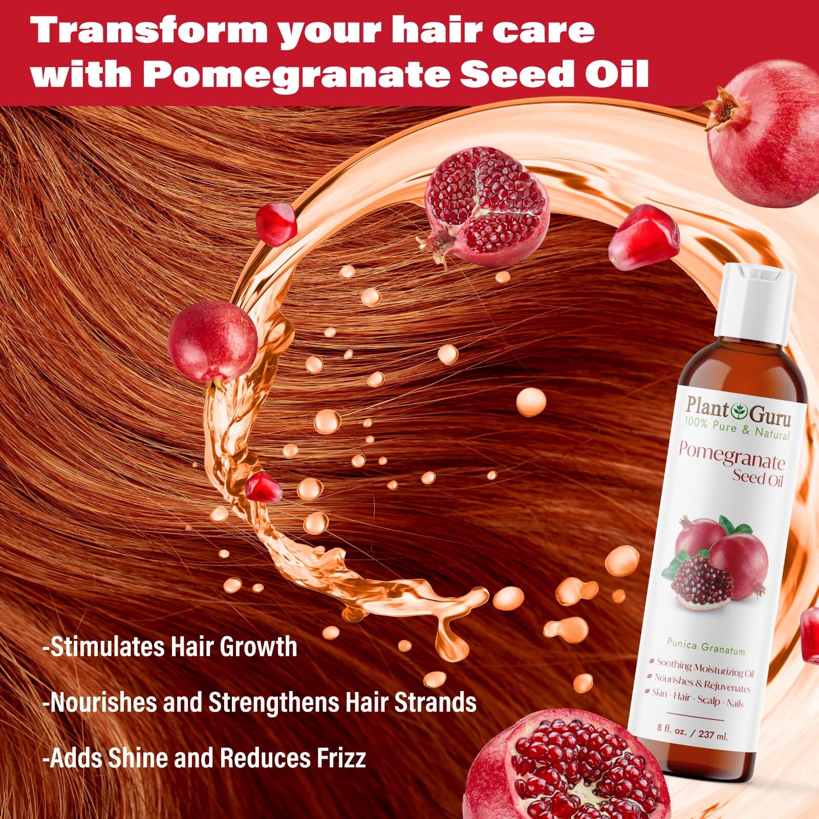 Pomegranate Seed Oil 2 oz. Cold Pressed 100% Pure Unrefined For Skin Face Hair 5