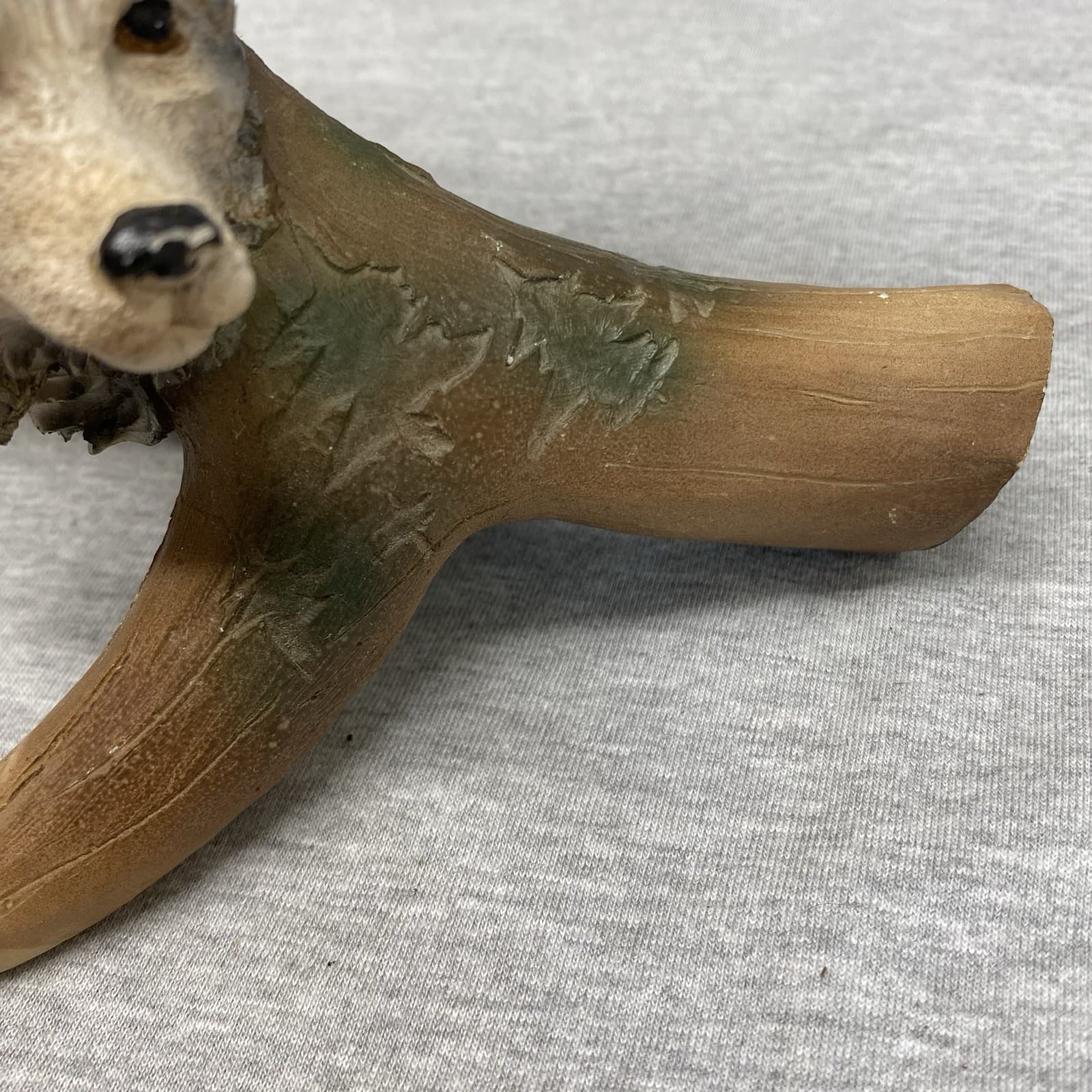 Vintage Wolves Statue With Knife And Antler Holder Resin 8.5” Small Flaws 3