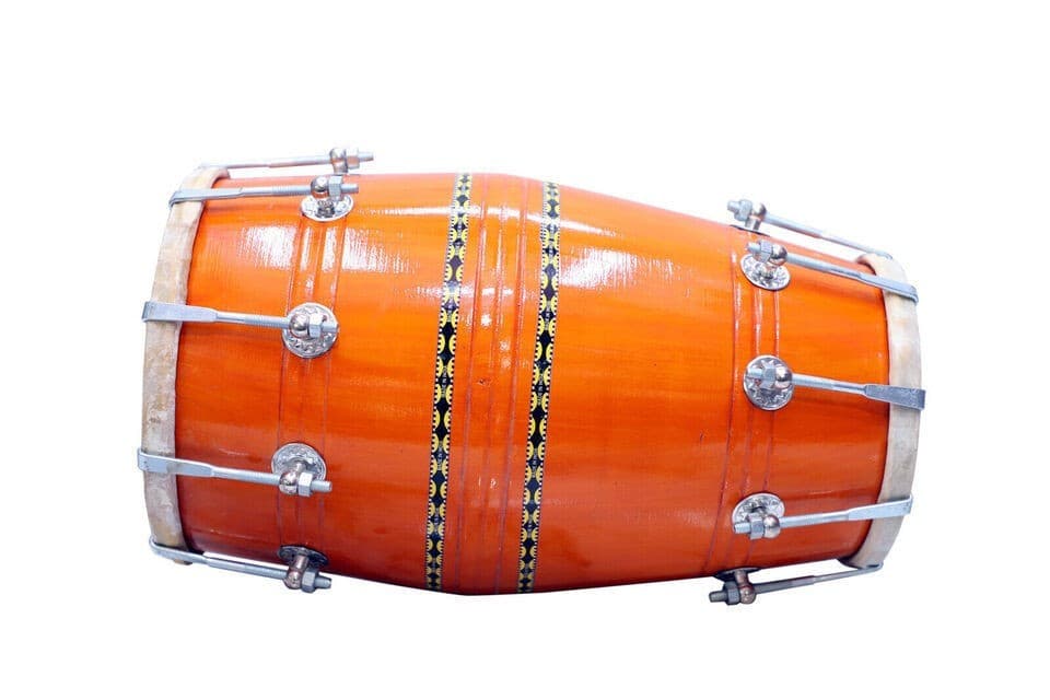 Yellow 16-Inches Bolt Tuned Handmade Dholak Drum | Dhol Instrument | Dholki 5