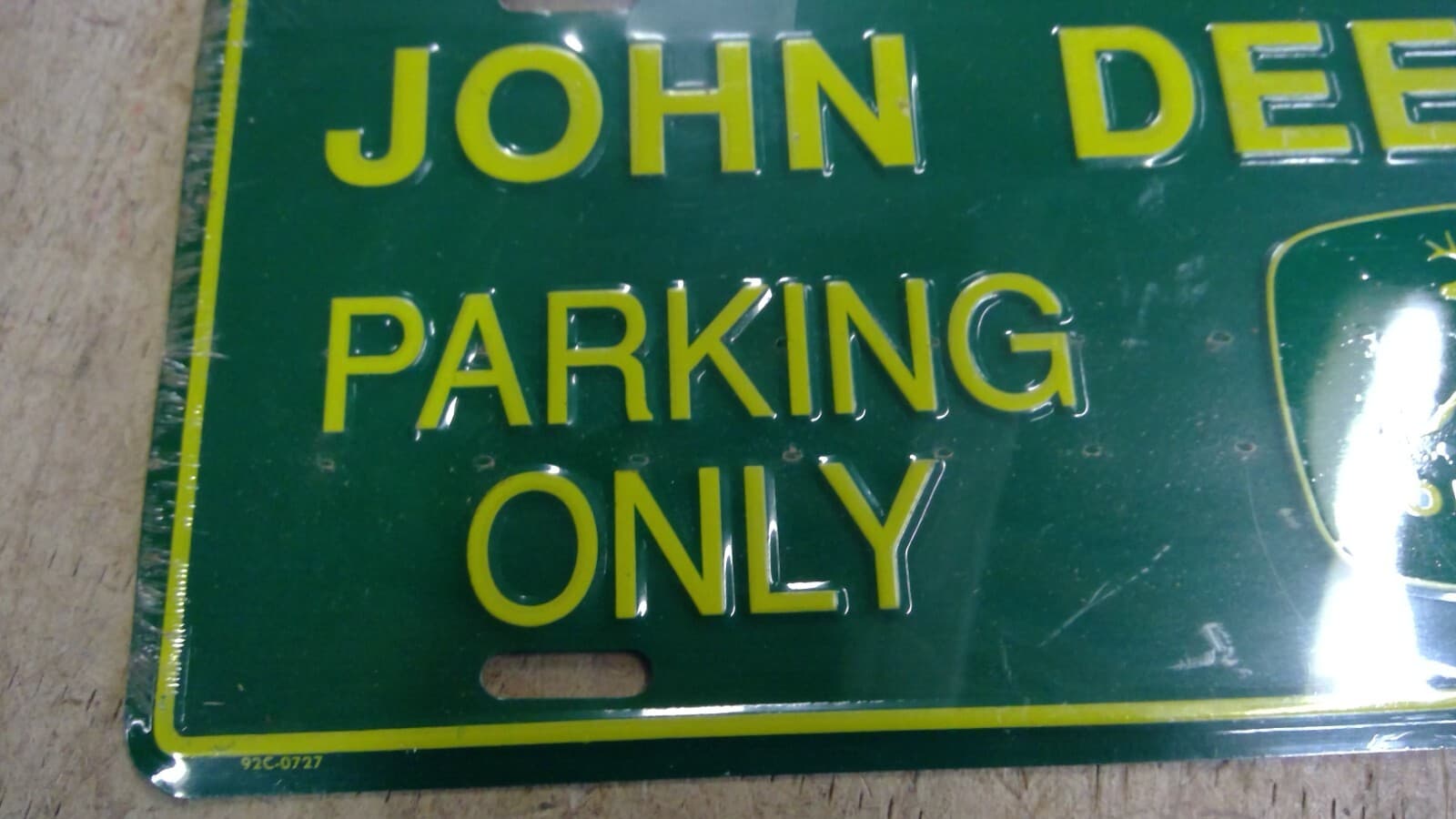 Vintage John Deere Parking Only License Plate, Licensed Product -SEALED -UNUSED 3