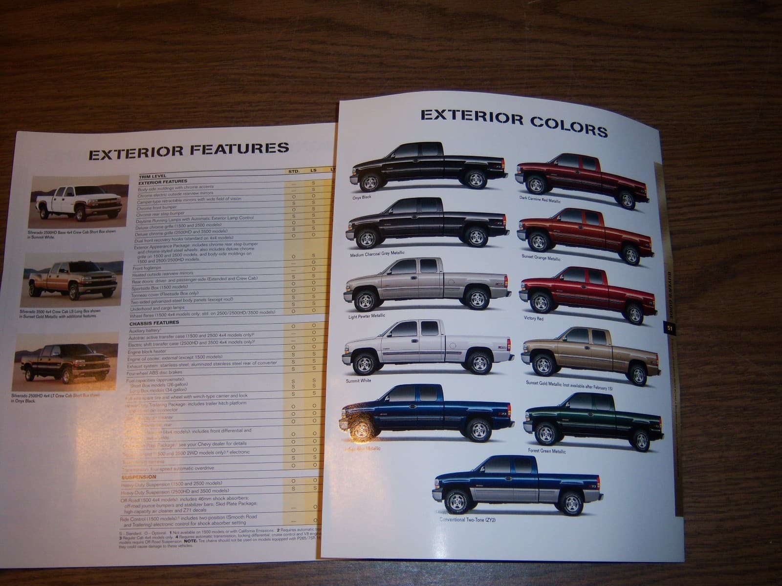 MINT 2001 SILVERADO 1500 2500 3500  BROCHURE LARGE  54 PAGES (BOX 106) 3