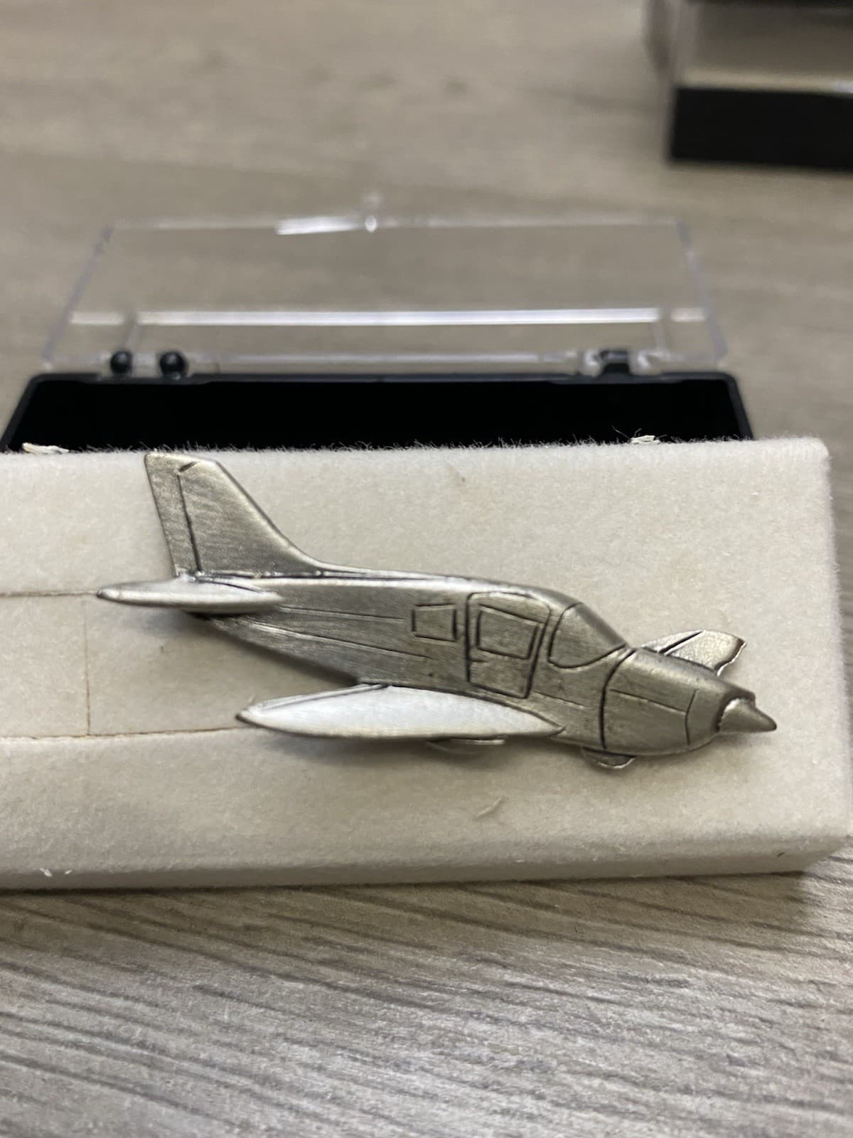 Pewter Piper Cherokee Warrior Aircraft Lapel Pin Vintage