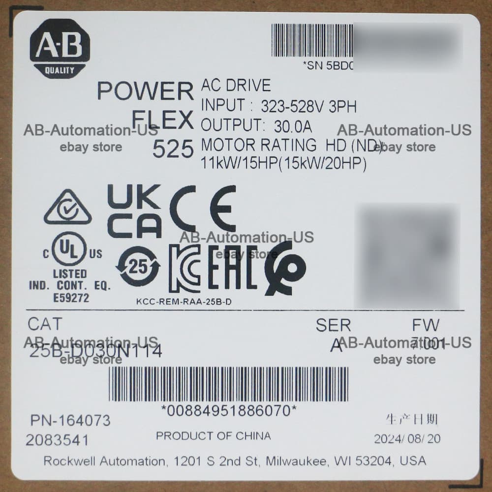 25B-D030N114 PowerFlex 525 15kW 20Hp AC Drive Variable Frequency 2