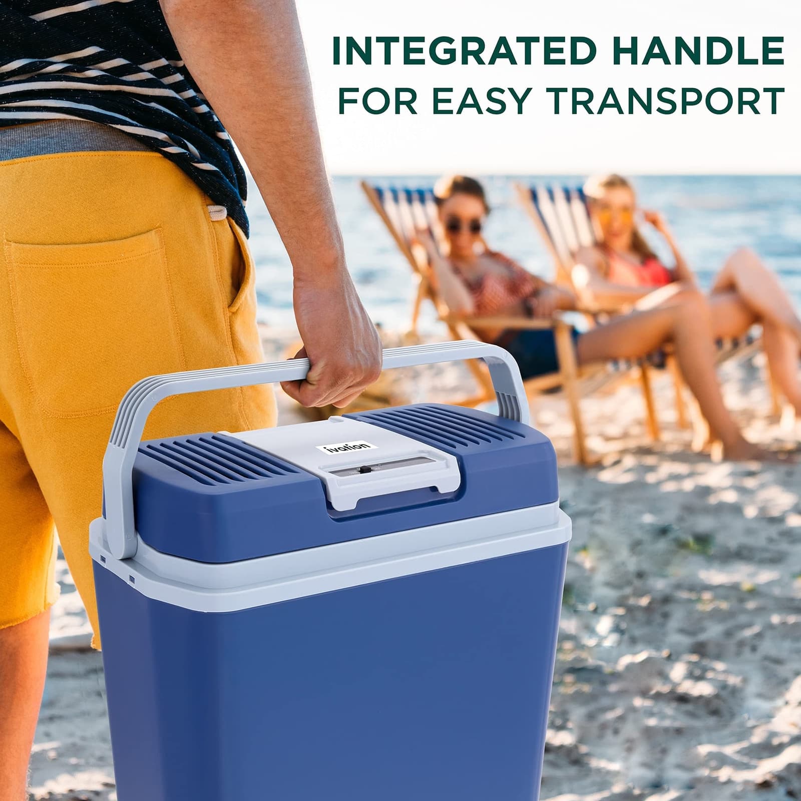 Ivation 24L Electric Cooler & Warmer Portable Car Fridge with Handle for Camping 6