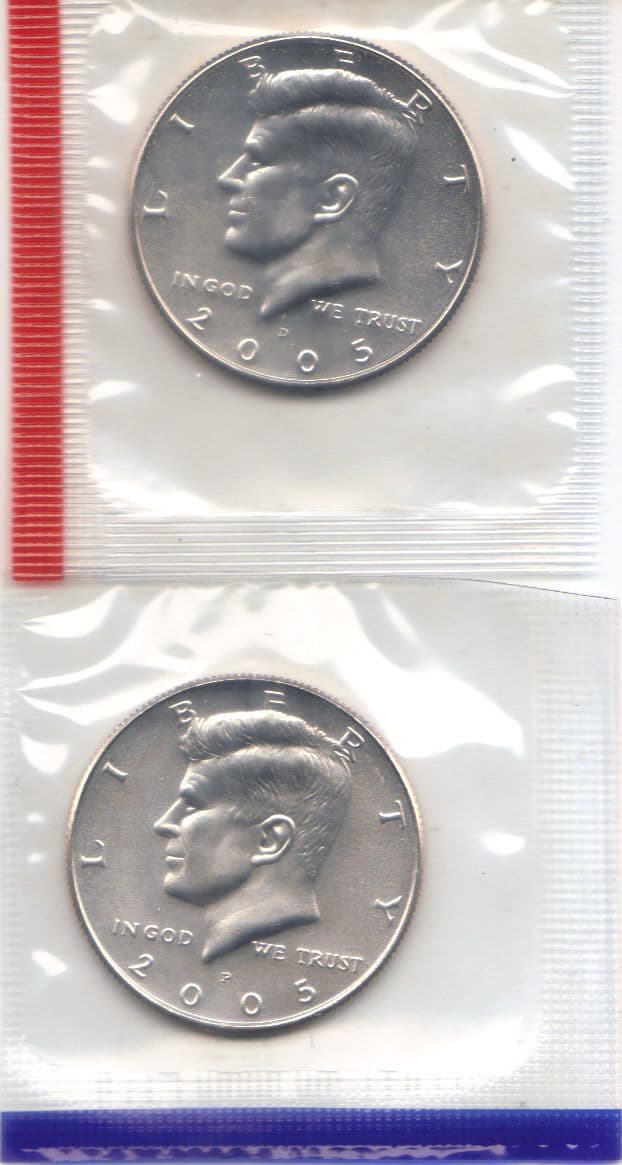 2005 P+D KENNEDY HALF UNCIRCULATED STILL IN MINT CELLO L@@K