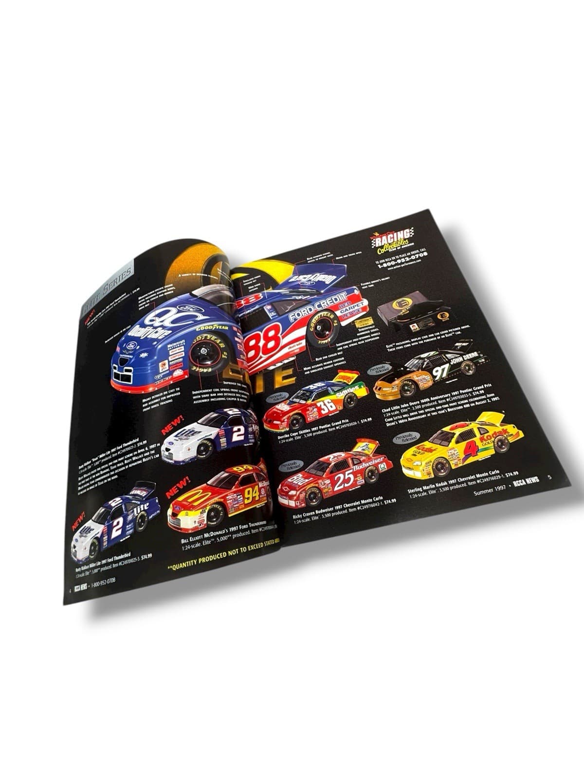 Summer 1997 RCCA News Action Racing Quarterly Product Update Bill Elliott 5