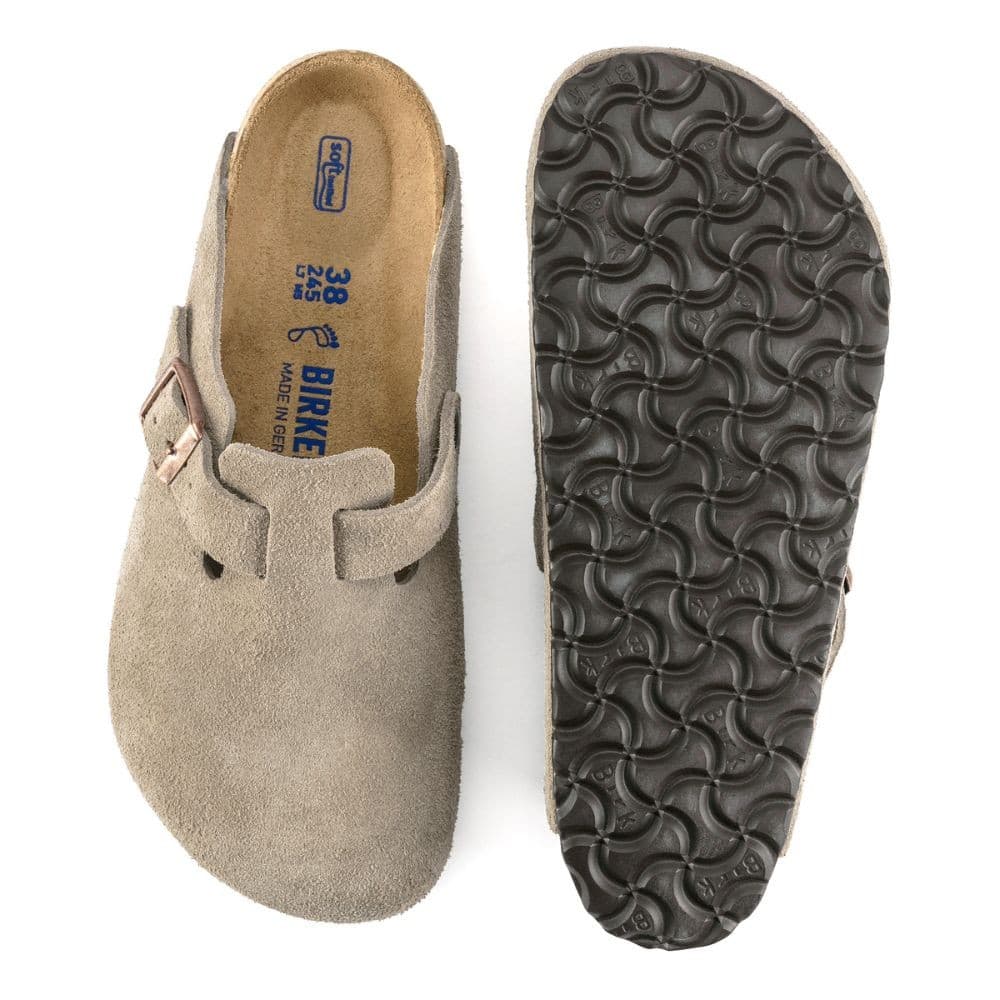 Birkenstock Unisex Boston Suede Soft Footbed Slip-Ons Clog  - 56077- Taupe 5