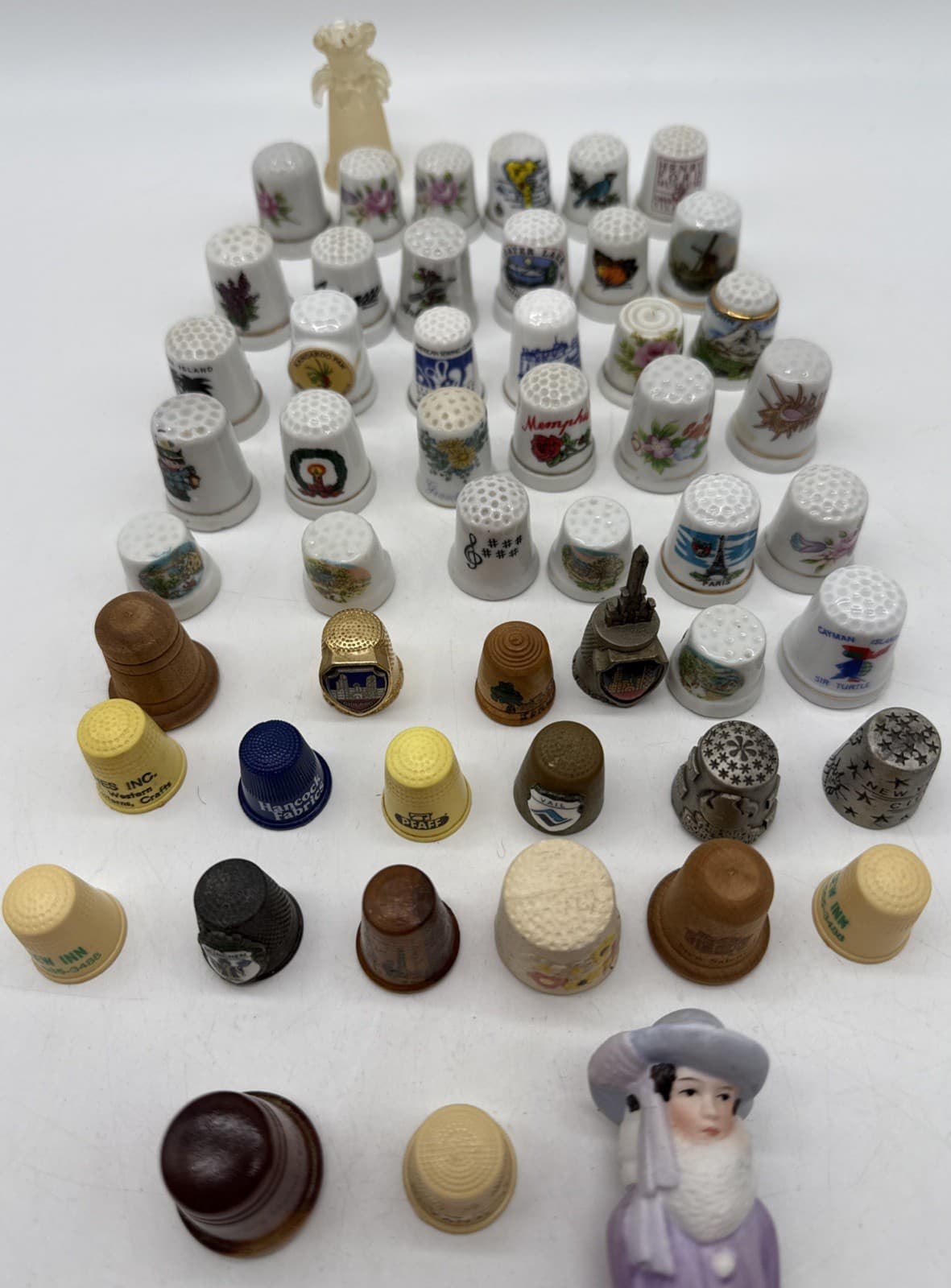 Lot Of 52 Vintage Thimbles Porcelain Wood And Metal Destination Christmas Music 2