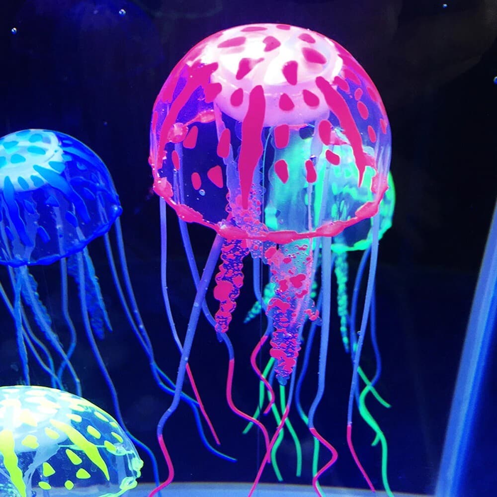 6 Pack of Floating Neon Artificial Jellyfish - Fish Tank Aquarium Decoration 3