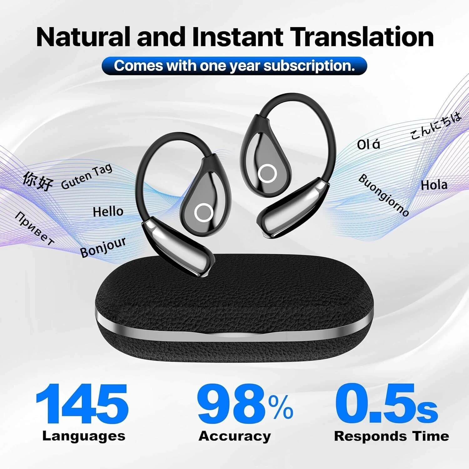 AI Language Translator Earbuds Device Real-time Smart Instant 144 Languages 2