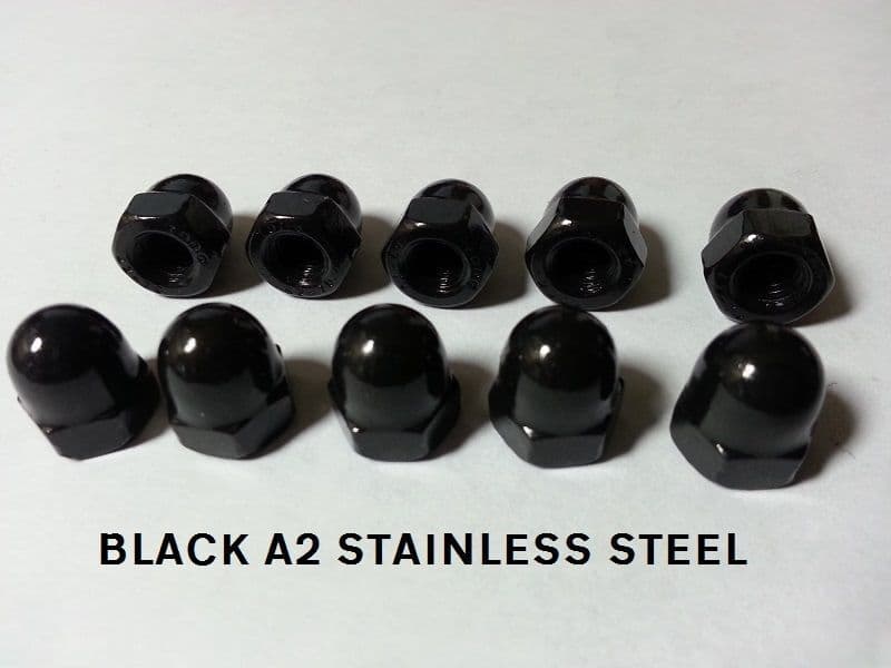 BLACK STAINLESS STEEL DOME NUTS A2-70 Stainless Steel M3 M4 M5 M6 M8 M10 M12