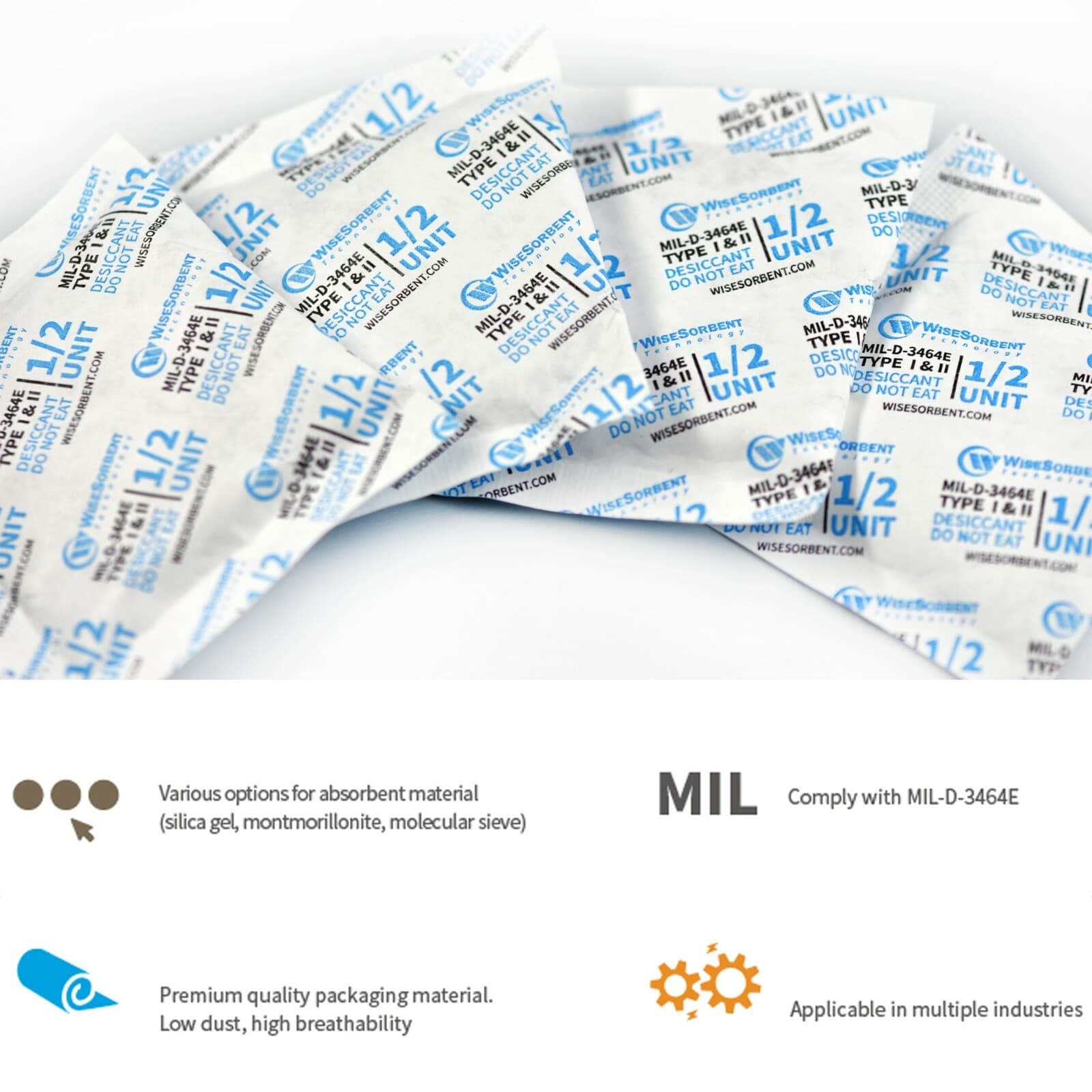 Dessicant Packets for Storage Food, 100 Pack 17 Gram Bucket Moisture Control 2