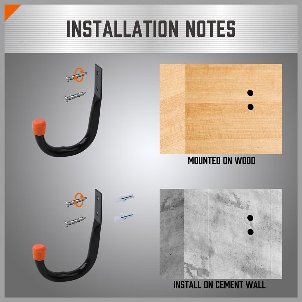 Heavy Duty Storage Hooks Wall Mounted Ladder Garage Bikes Tools Garden Shed 6