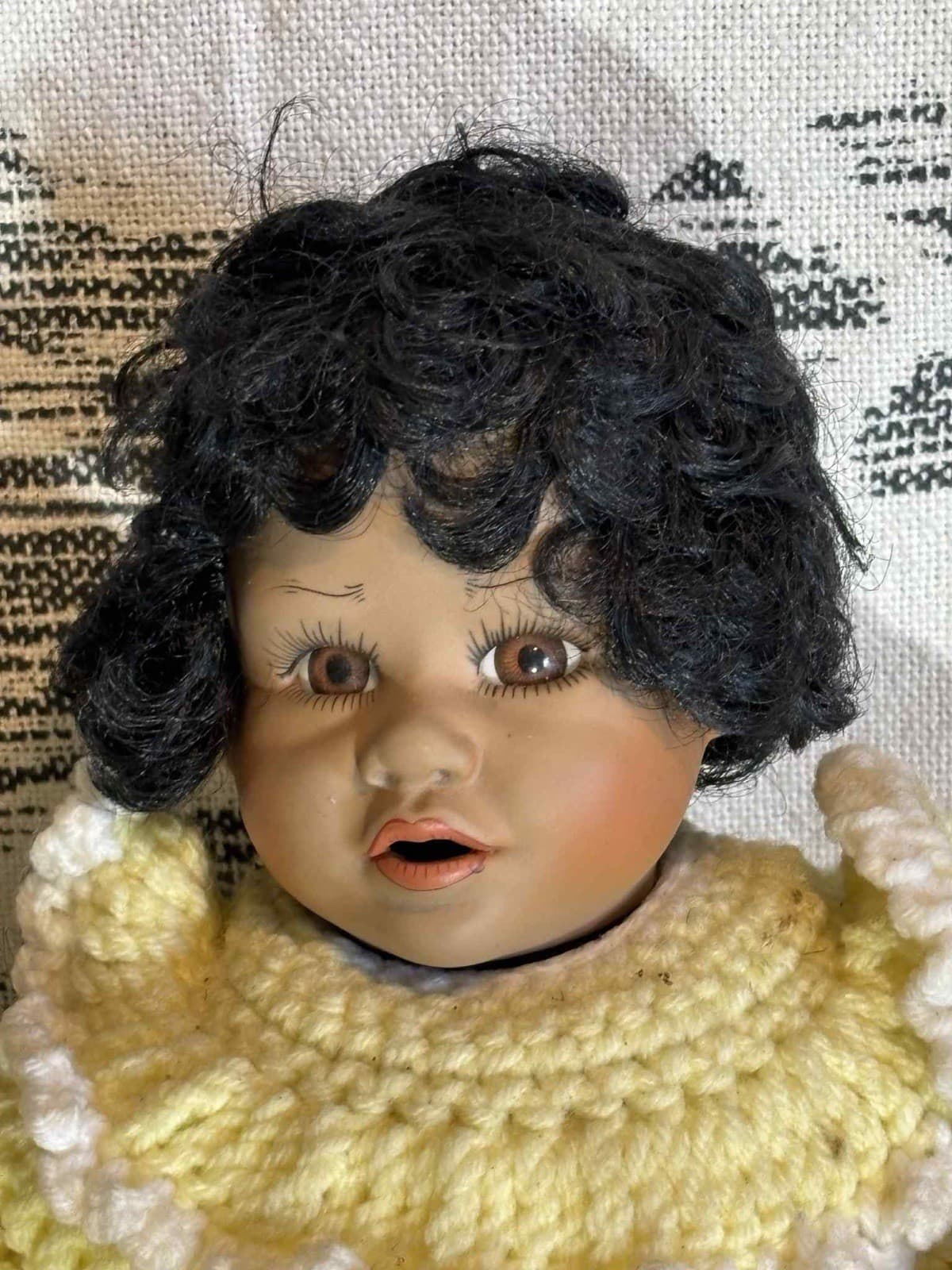 Vintage Haunted Creepy Doll With Outfit Yellow Dress Spooky 5
