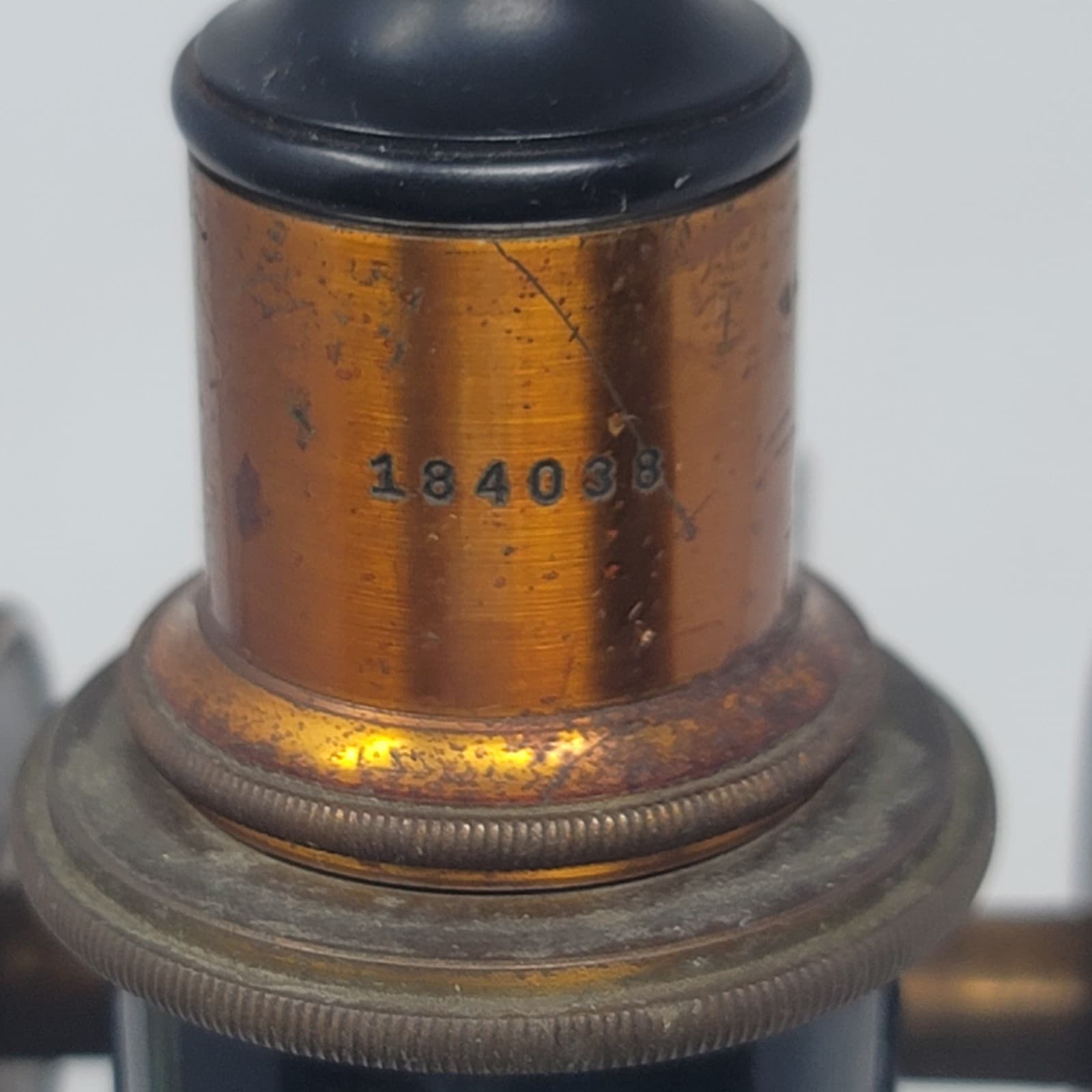 Antique Vtg Bausch & Lomb Brass Microscope #184038 1915 Patent Date Scientific 6