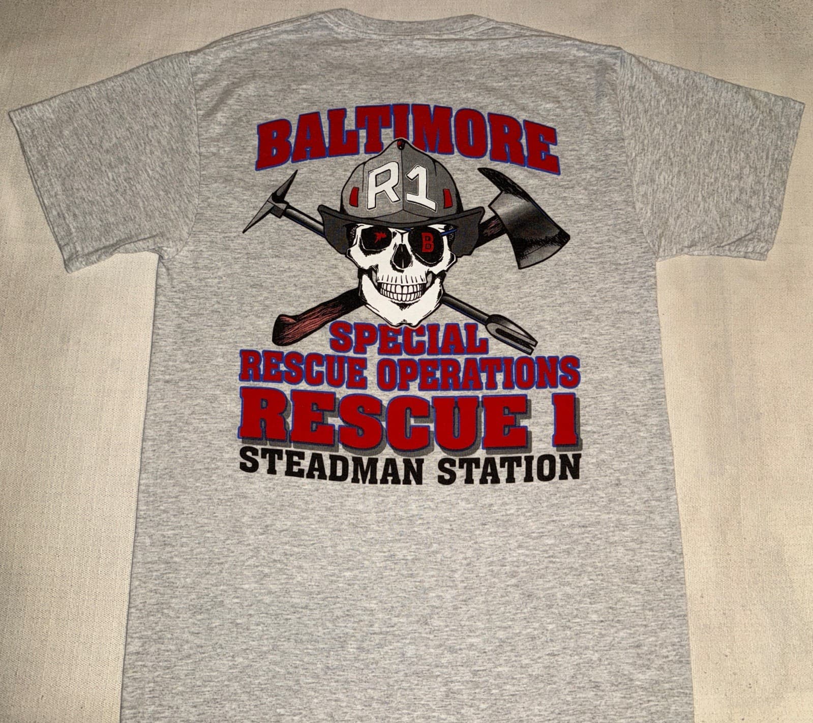 Baltimore Fire Department Maryland MD T-shirt Sz M Bravest Rescue 1 3