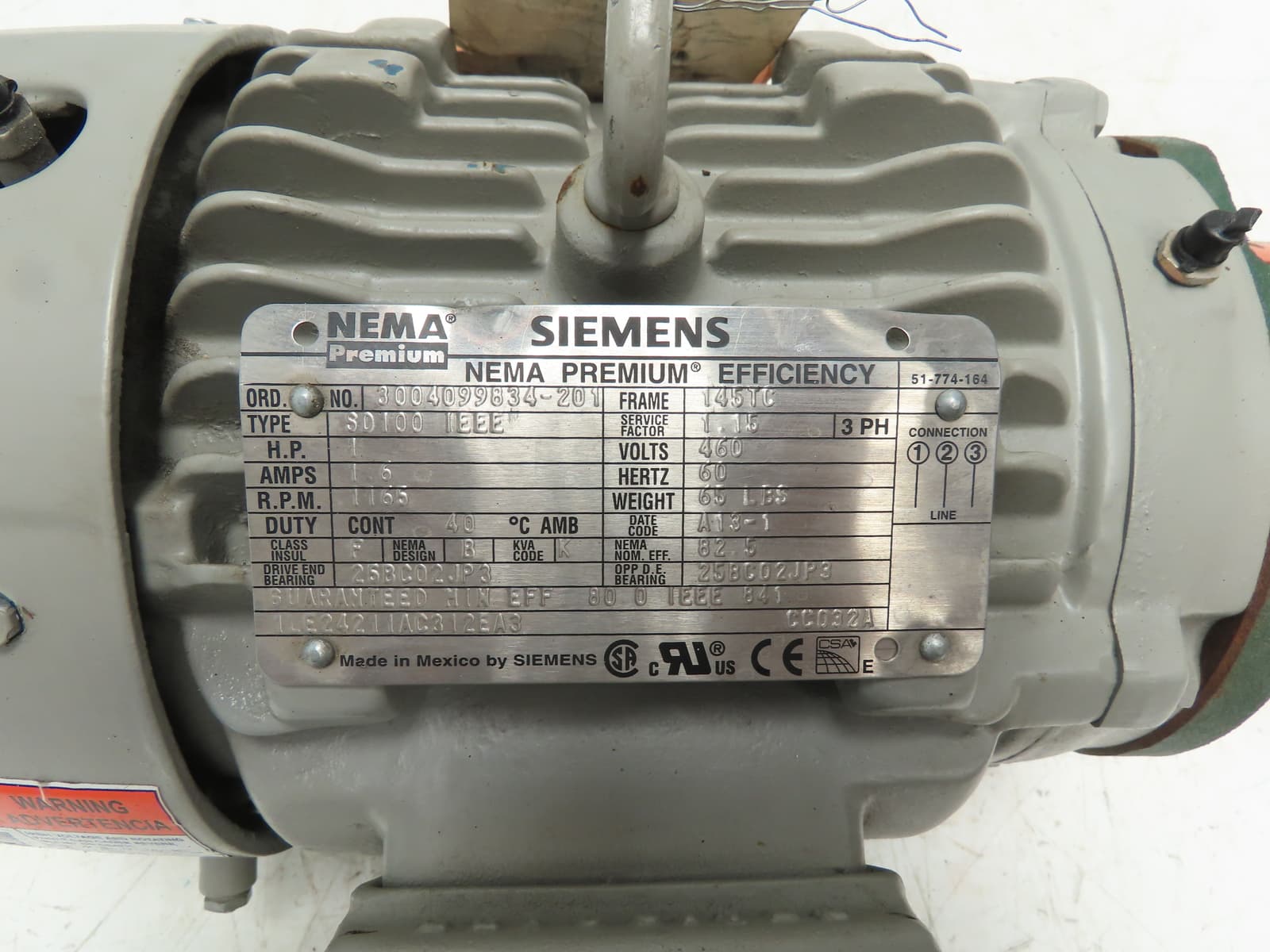 Roper 33AM03 Type 2 Fuel Transfer Gear Pump 1Hp Siemens Motor 1165 RPM 460V 3PH 2