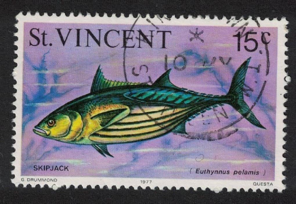 St. Vincent Skipjack tuna Fish Imprint '1977' Canc SG#432