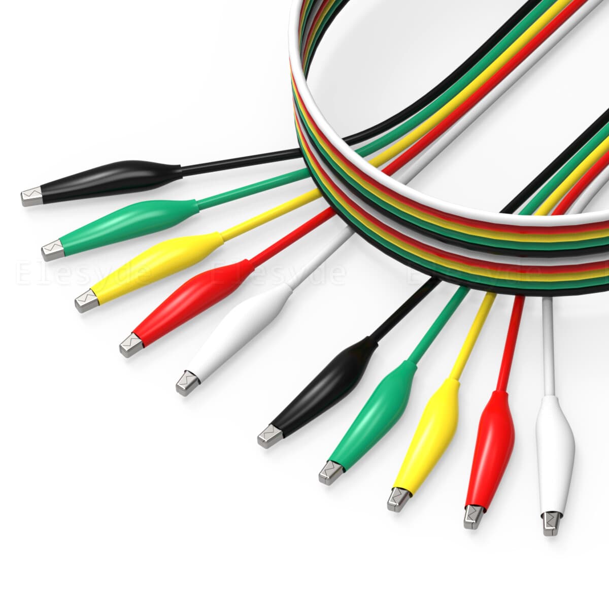 10PCS Metered Color Insulating Test Lead Cable Set Double Ended Alligator Clips 4