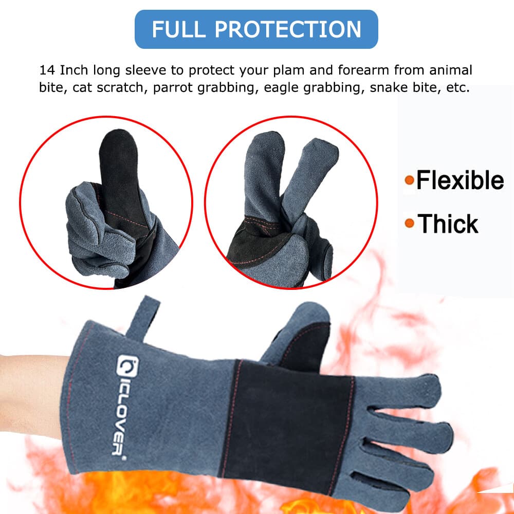 Handling Leather Gloves Training Animal Snake Bite Proof Dog Cat Scratch Protect 3