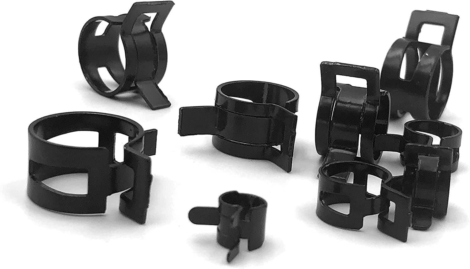 ISPINNER 80pcs Spring Band Type Fuel/Silicone Vacuum Hose Pipe Clamp, Black 4