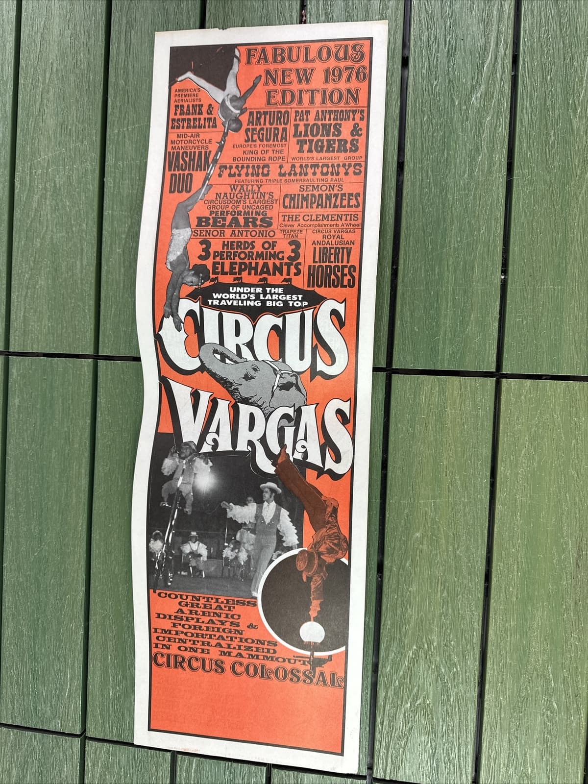 Circus Vargas Tiger ORIGINAL Vintage 1976 Poster 7" By 22" 4