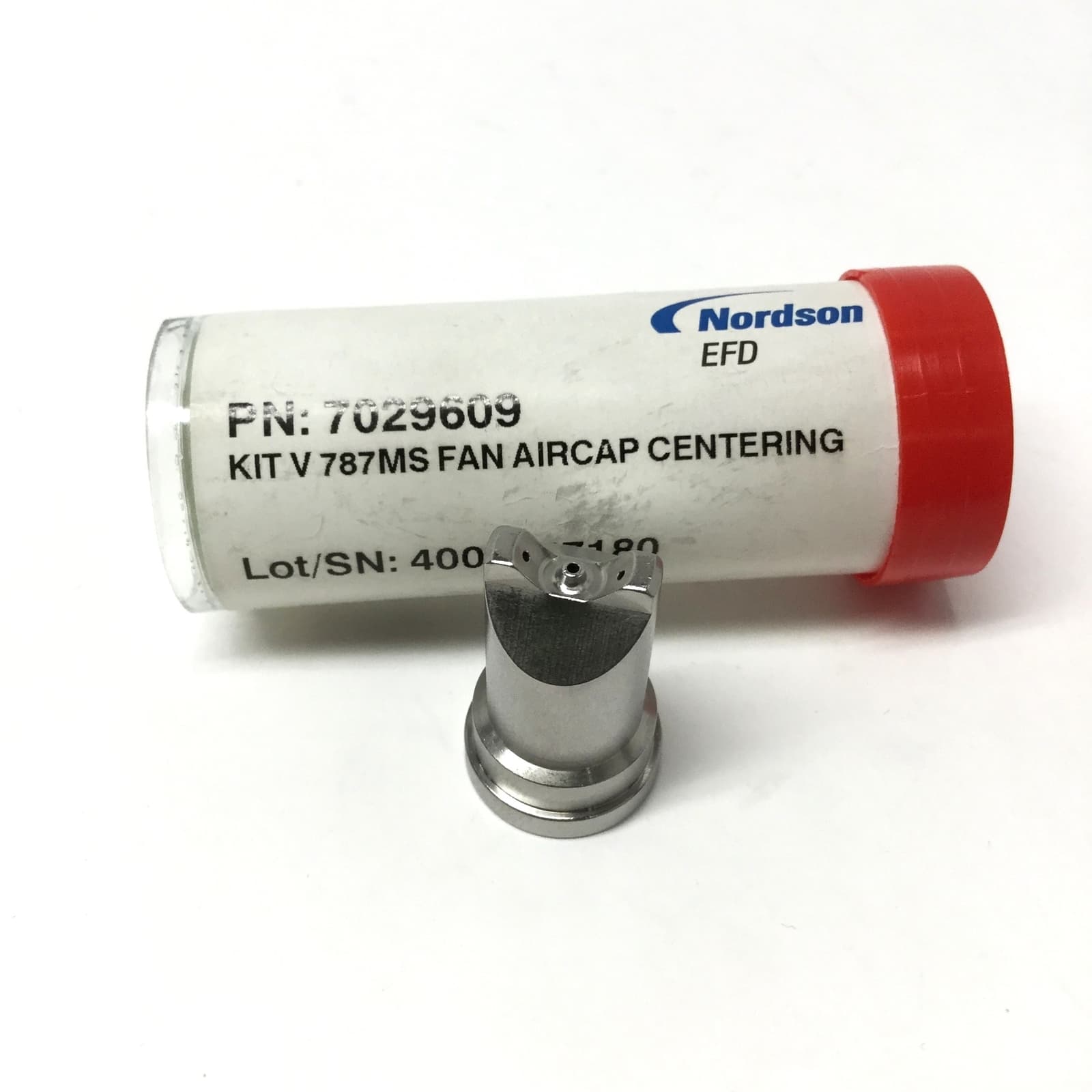 Nordson 7029609 MicroSpray Dispensing Valve Centering Fan Air Cap Nozzle Tip