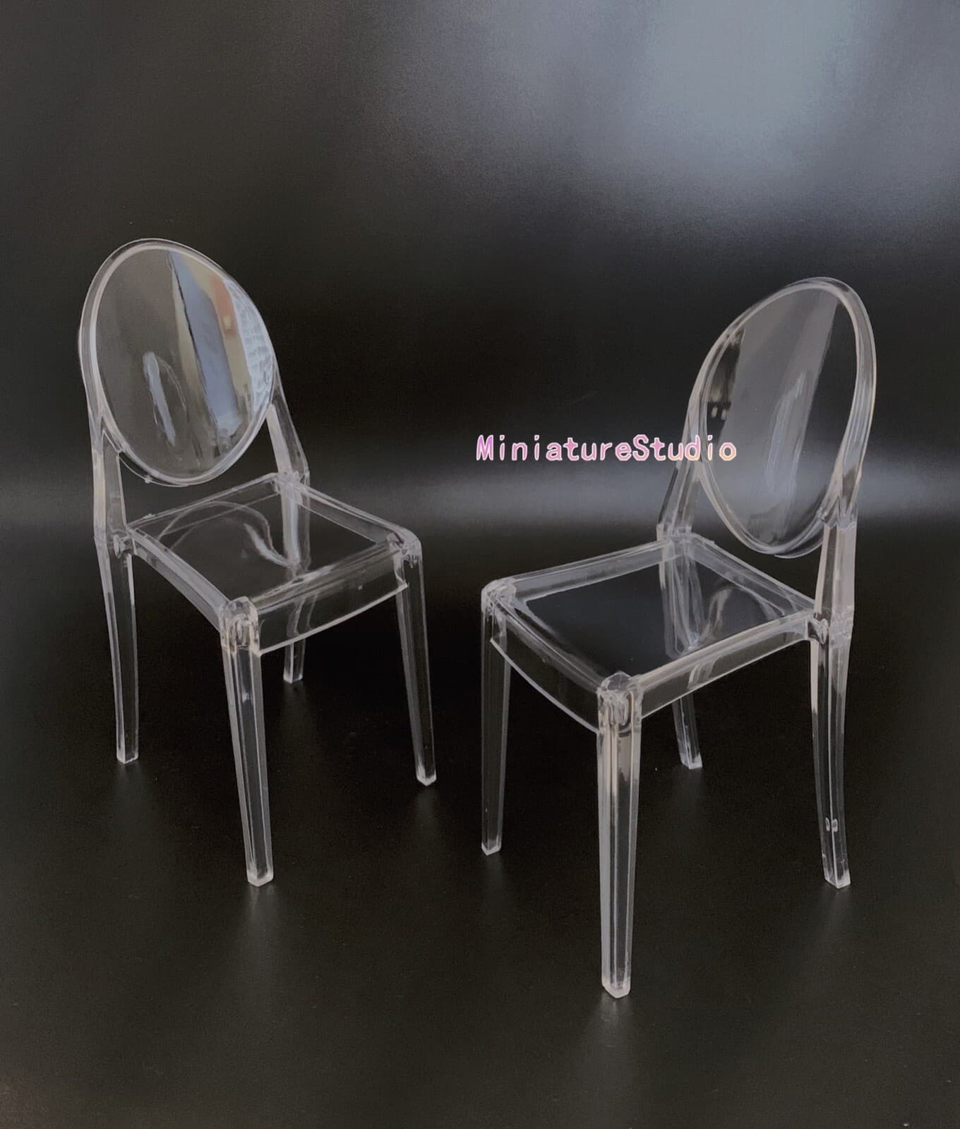 1PC Dollhouse Miniature Furniture 1/6 White Ghost Chair For Doll Action Figure 3