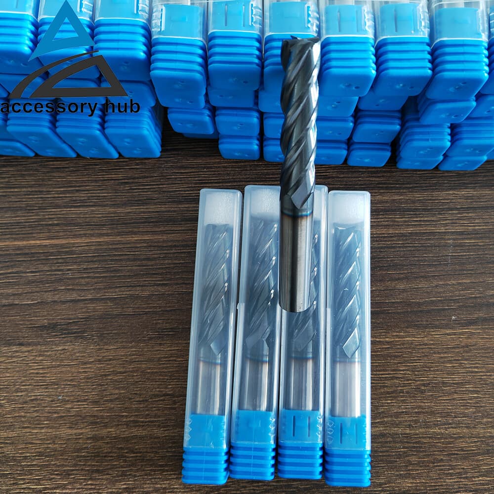 4 Flute 1/2" x 2" x 4" Long Solid Carbide End Mill - TiALN Coated