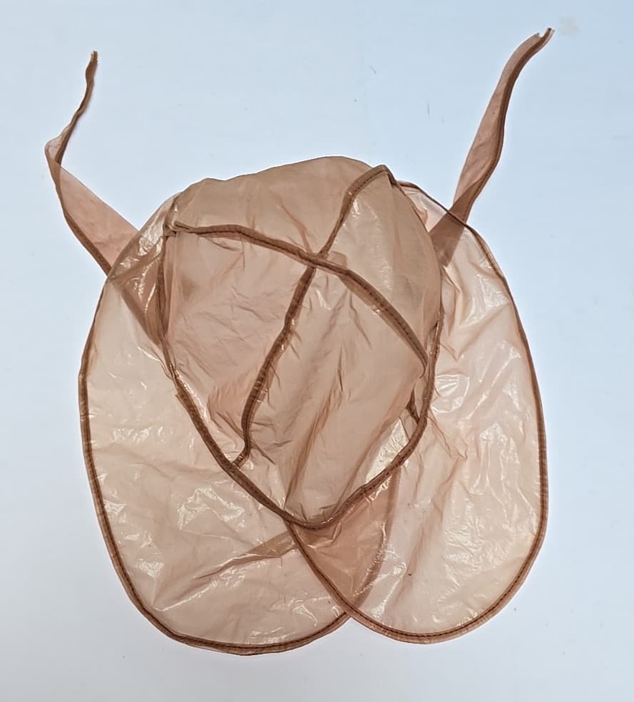 Vintage Deluxe Rain Bonnet Hat Vinyl/Plastic Head/Hair Protection Old Brown 5