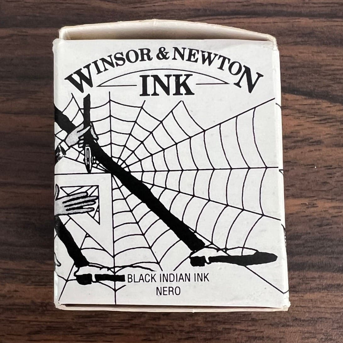Vintage Winsor & Newton 951 Black Indian Ink Spider Goth Art Calligraphy Bottle 5