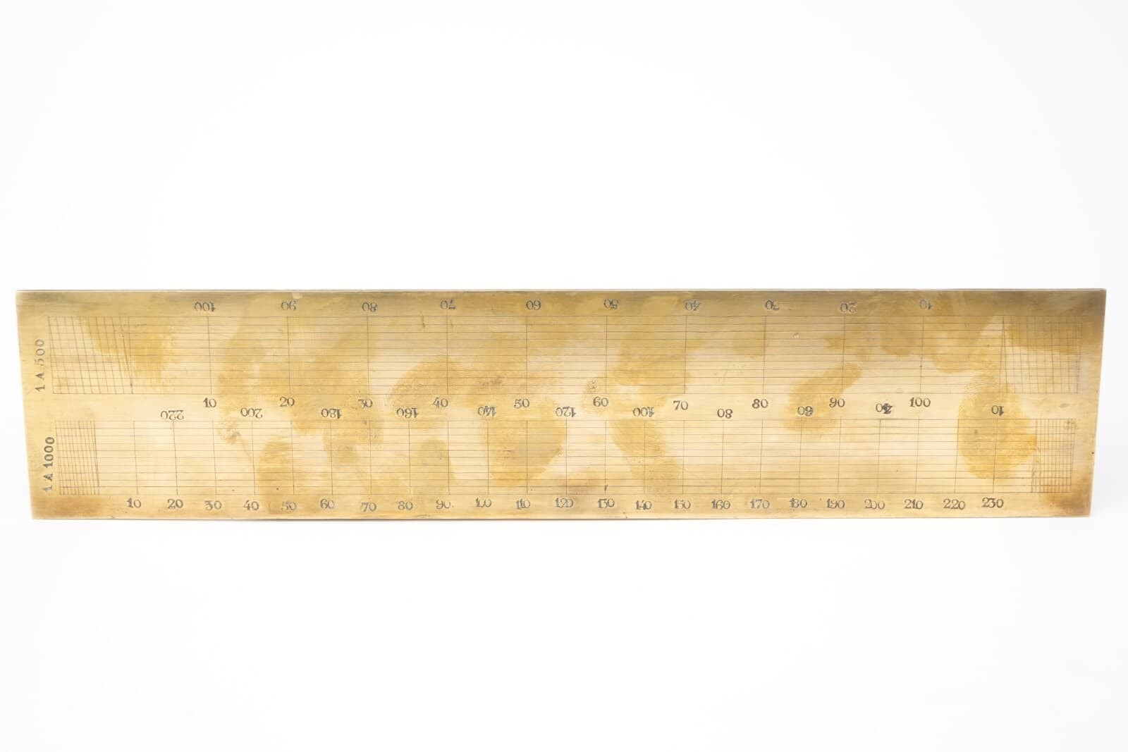 19th century instrument, two brass slide rules, Chalicarne à Eclaron 3