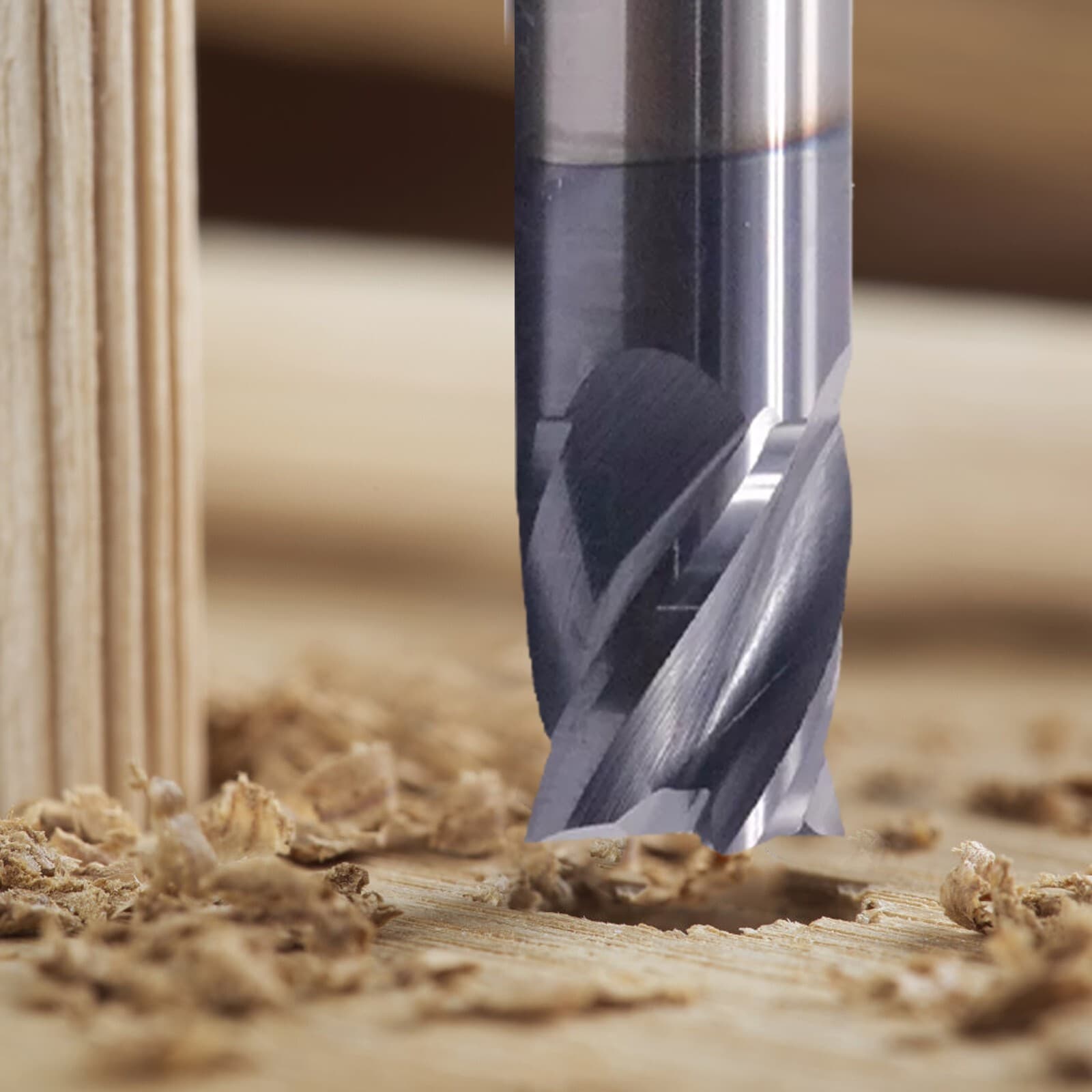 4 Flute 1/4"x 1/2" x 2-1/2" Solid Carbide  End Mill - Double End - AlTiN Coated 5