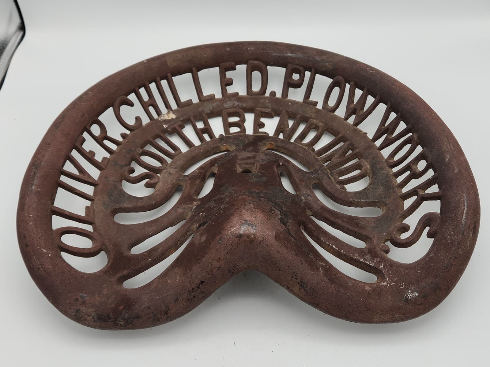 Antique Oliver Chilled Plow Works Cast Iron Tractor Implement Seat South Bend IN 2