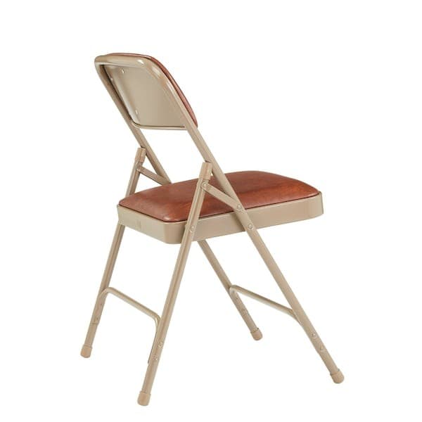 National Public Seating 1203 Folding Chair,  Vinyl,  Brown, Pk4 4