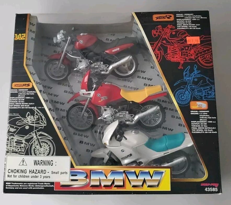 BMW R1100RS R1100R R1100GS VINTAGE 1996 NEW-RAY MOTORCYCLE 1:12 MODEL R1100 1100