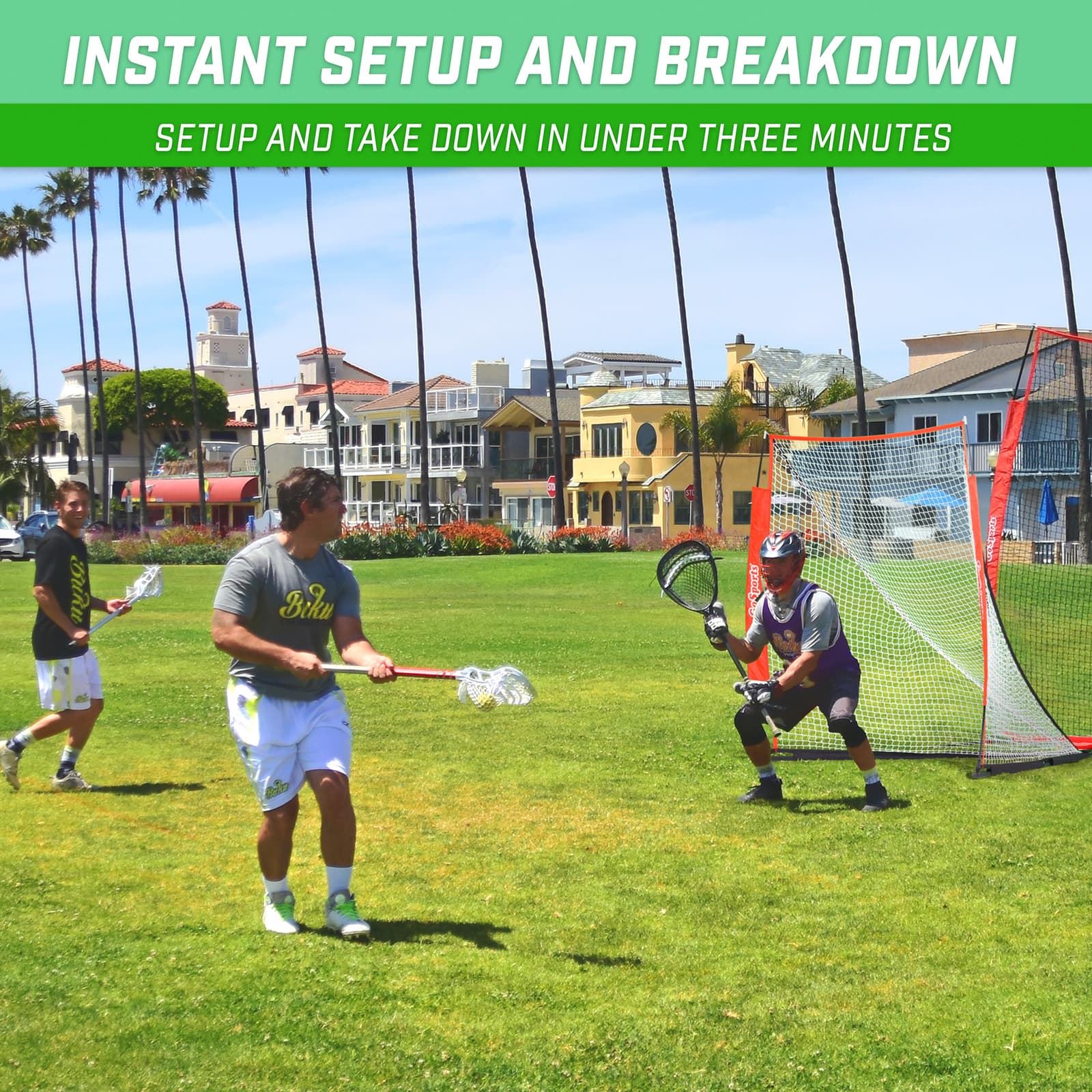 GoSports Regulation Size 6' x 6' Portable Lacrosse Net - Bow Style Frame w/Case 3