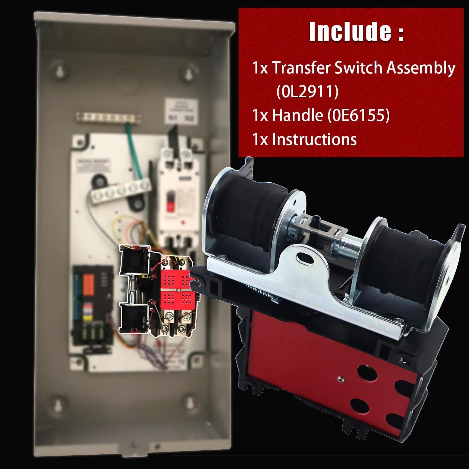 0L2911 200A Automatic Transfer Switch with Handle For Generac 200 Amp 2P 250V 5