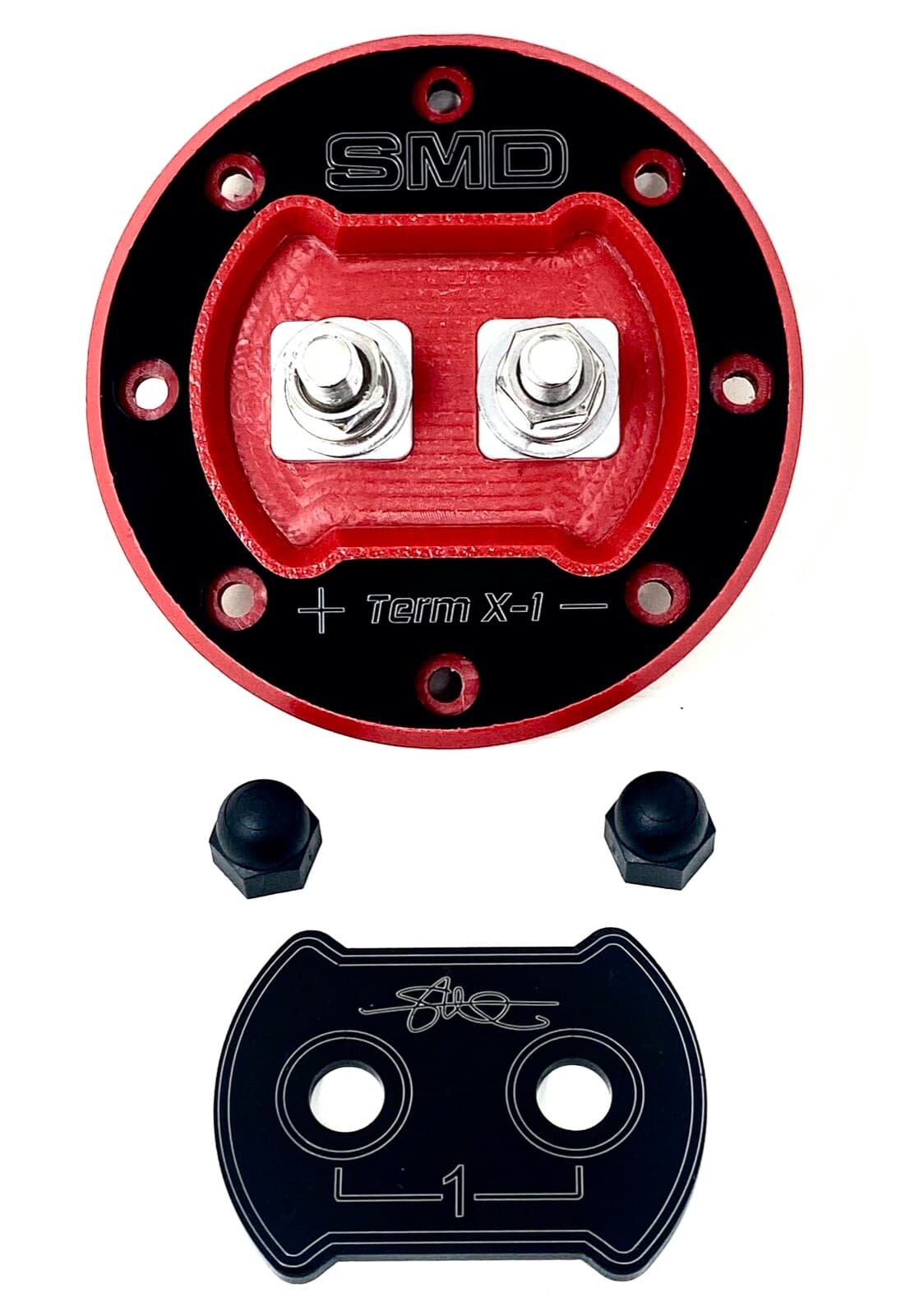 SMD Steve Mead Designs 1 Channel Heavy Duty Speaker Terminal X-1 Aluminum Red 4