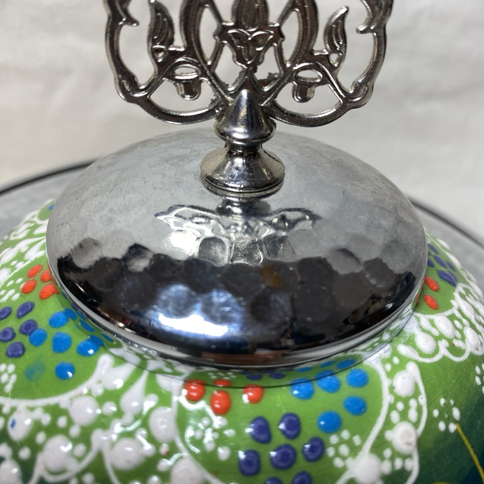Handpainted Ceramic & Metal Candy Dish Ramadan 5