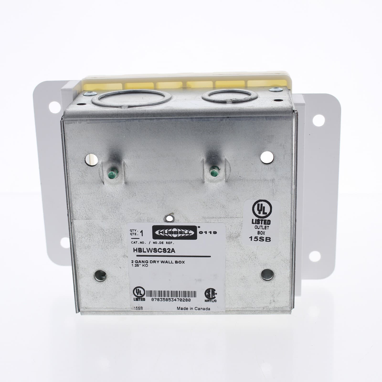 Hubbell Multi-Connect 2-Gang Recessed Electrical Wallbox for Drywall HBLWSCS2A 3