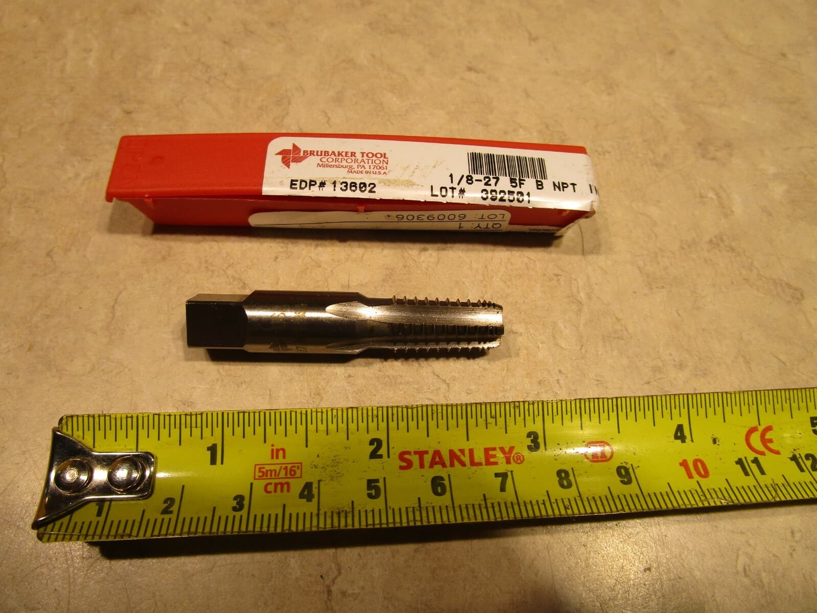 BRUBAKER 13602 1/8-27, 5F PIPE TAP, B NPT HSS, J0552