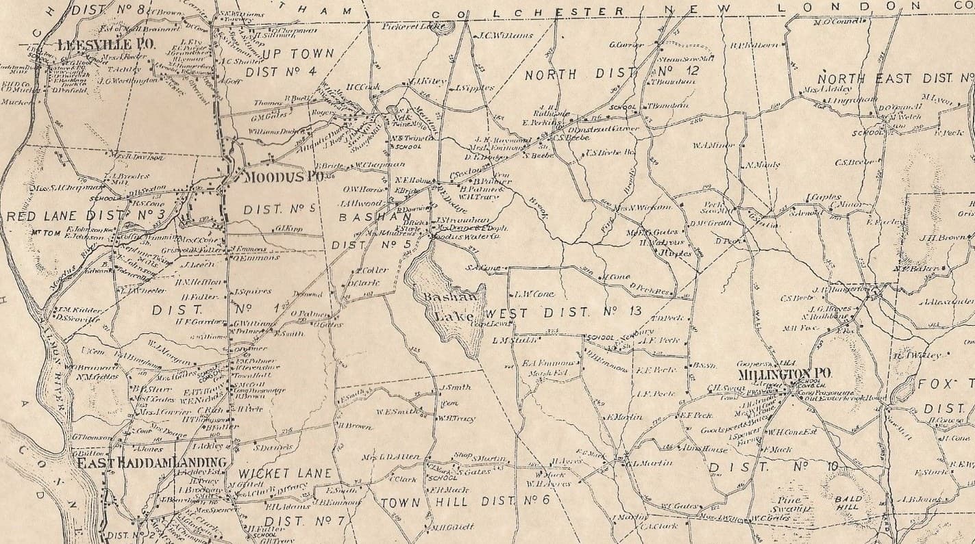 Moodus East Haddam CT 1874 Maps with Homeowners Names Shown 3