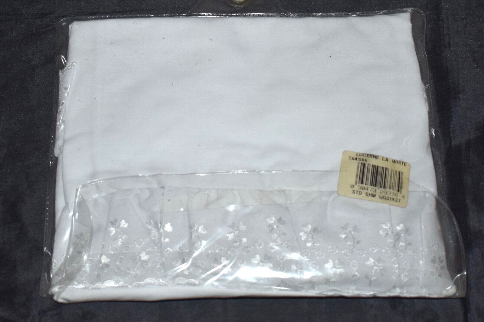 Vintage SPRINGMAID Lucerne La Pillow Sham White Eyelet Standard  Made in USA 3