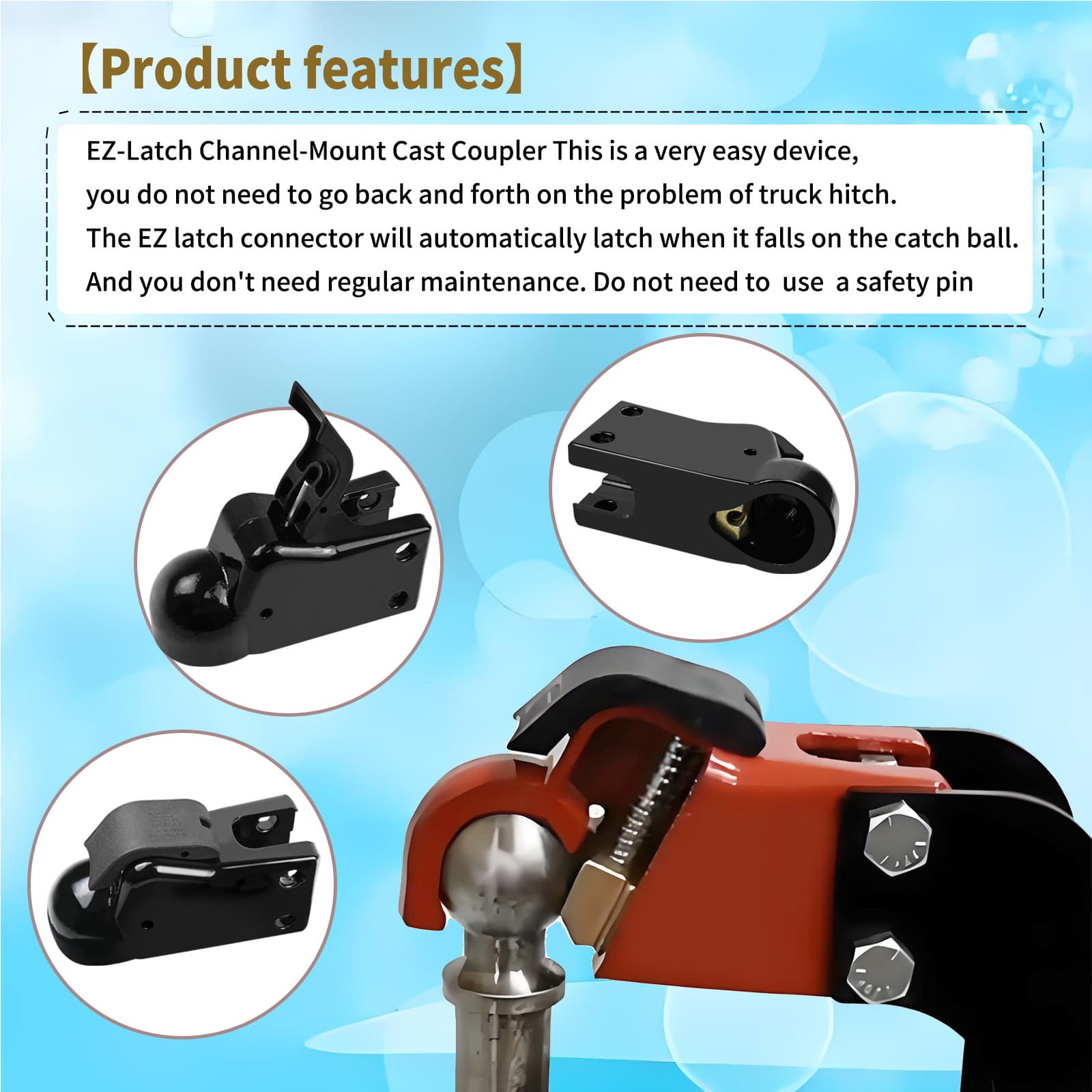 14040-81 Fits Demco Cast 21K Ez-Latch Coupler Channel Mount  2-5/16" Ball 6